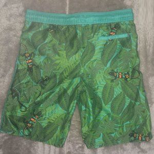 Cherokee Men's swim trunks, stylish Iguana lizard design, size XL